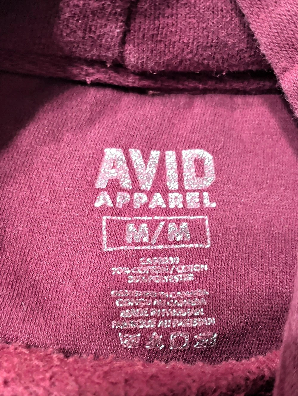 AVID Apparel McMaster University Crest Hoodie Burgundy M Men's/Unisex - Picture 5 of 5